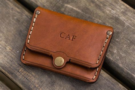 No.38 Personalized Minimalist Handmade Leather Wallet - Brown - Galen Leather