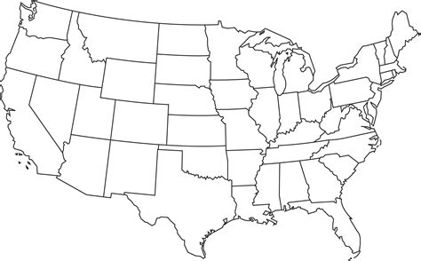 Numbered Blank Map Of The United States