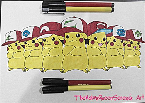 Pikachu -All Ash's Hats~ by TheKalosQueenSerena on DeviantArt