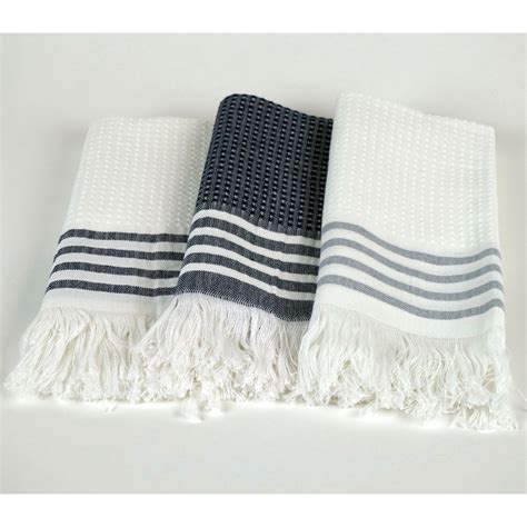 Turkish Jacquard Hand Towels - Set of 3 - La Bella Fiona