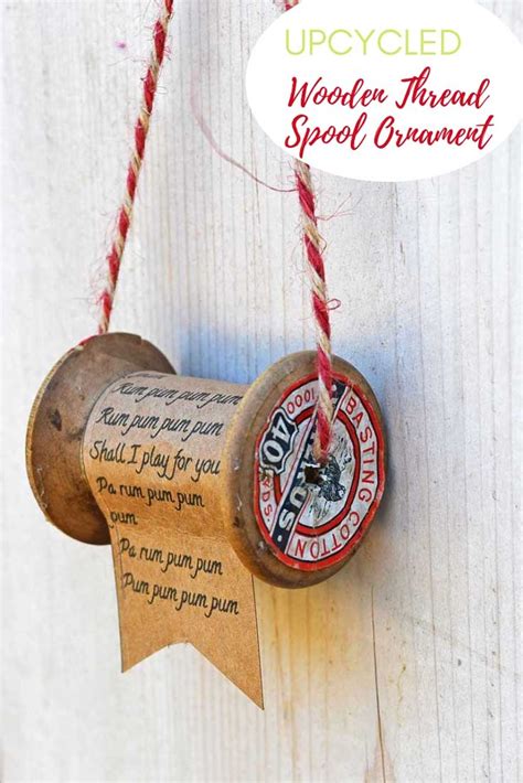 How To Make A Vintage Wooden Thread Spool Ornament - Pillar Box Blue