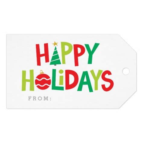 Happy holidays colorful illustrated gift tags | Zazzle | Christmas gift tags, Holiday gift tags ...