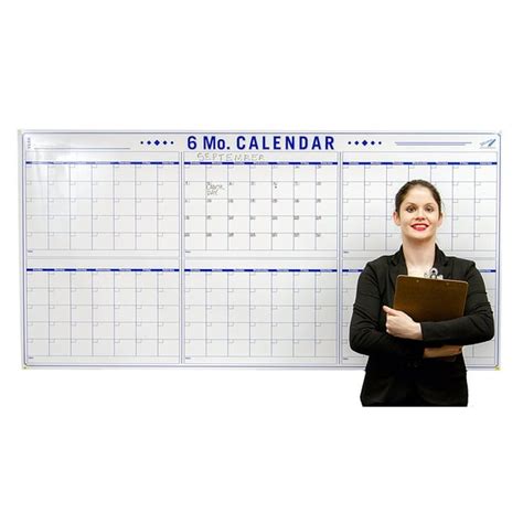 6 Month Dry Erase Wall Calendar - 36 x 72 Large Calendar - White Board Office Calendar - Walmart ...