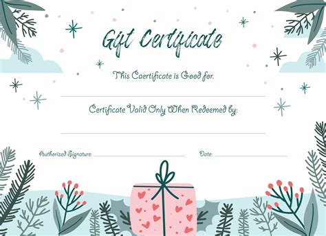 Blank Christmas Gift Certificate Template Gift Certificates, Blank Gift Certificate, Graduation ...