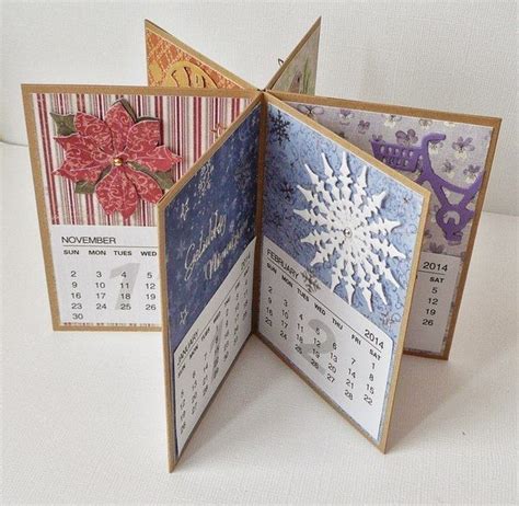 Handmade calendar | Kaartje maken, Kaarten maken patronen, Kaart ambachten