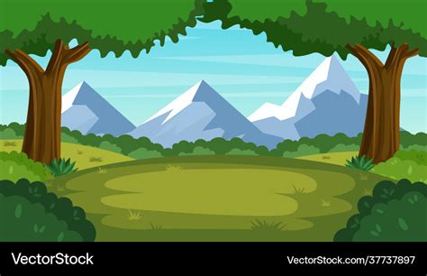 Cartoon forest background Royalty Free Vector Image