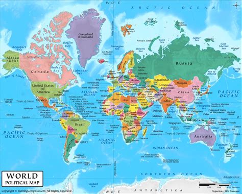 Map Of The World Continents Labeled