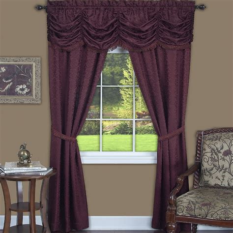 PowerSellerUSA 5-Piece Complete Window Curtains Set with Panels, Valance, Tiebacks, Room ...