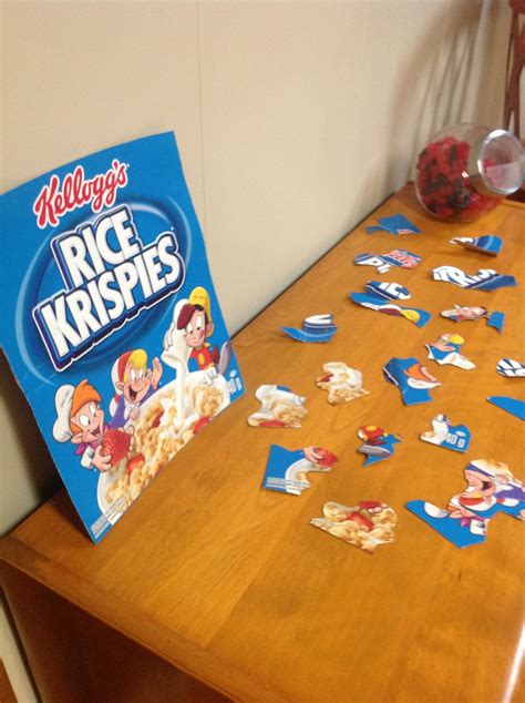 Puzzle from a cereal box. Another fun game. | Kelloggs rice krispies, Rice krispies, Fun games