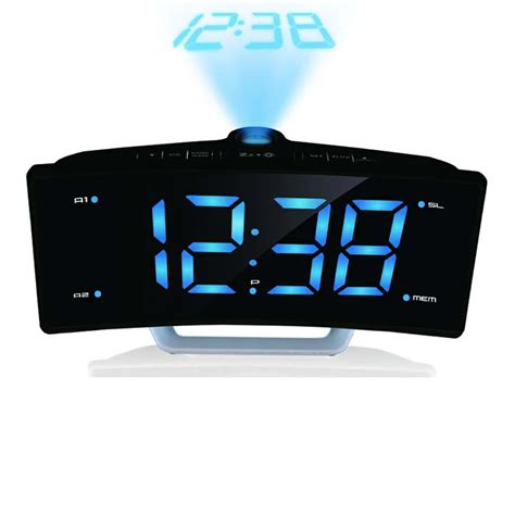 Digital LED Projector Alarm Clock USB Charging Creative And Novel Clock With Radio And Snooze ...