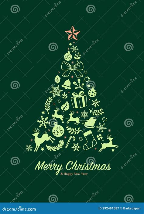 Merry Christmas Postcard Template Vector Illustration Stock Vector - Illustration of card ...