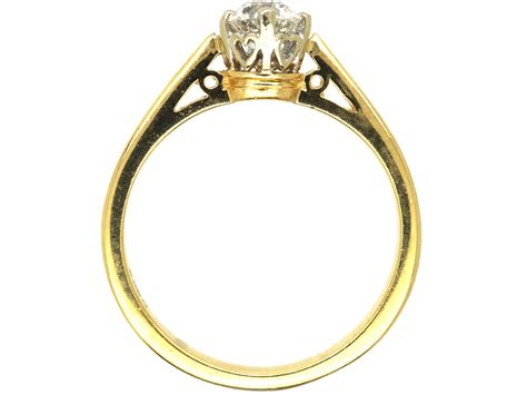 18ct Gold & Half Carat Diamond Solitaire Ring (645N) | The Antique Jewellery Company