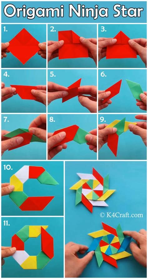 How To Make 8 Pointed Transforming Ninja Star - Step by Step Origami Tutorial - K4 Craft