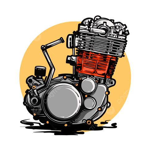 Cool Motorcycle Engine Illustration Image, Motorcycle Engine, Motorcycle Part, Motorcycle Spare ...