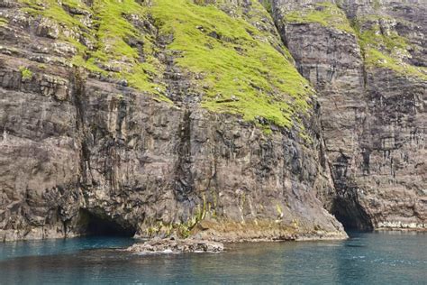 Faroe Islands Cliffs and Caves in Vestmanna Area. Streimoy, Denmark Stock Image - Image of hill ...