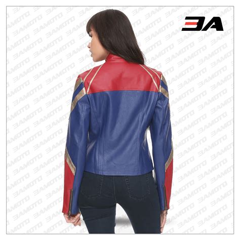 Brie Larson Captain Marvel Jacket Leather Costume - Buy Movie Jacket