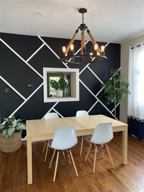 Dining Room Black Accent Wall Transformation - The Hady Life