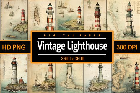 Vintage Lighthouse | Background Graphics ~ Creative Market