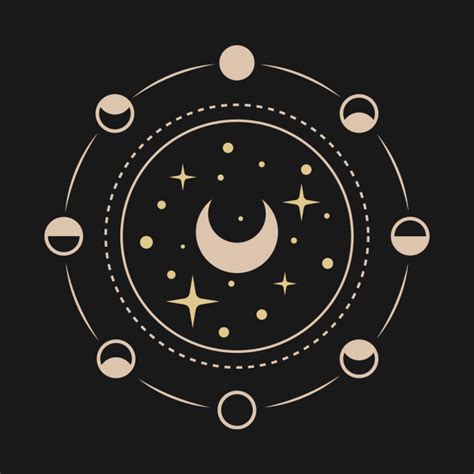 Minimalist line art astrology design with moon phases - Moon Phases - Long Sleeve T-Shirt ...