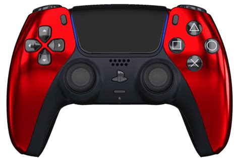 TCP Chrome Red PS5 Controller with Black Buttons and Back Shell - The Controller People