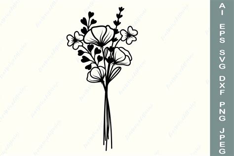 Flower Svg Files Field Flowers Svg Wildflowers Svg Flower Branches | The Best Porn Website