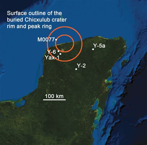 Chicxulub-Crater-surface-outline | EarthSky