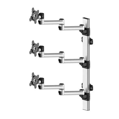 Triple Monitor Wall Mount Stacking w/ Quick Release & Dual Arms