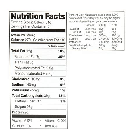 little debbie snacks nutrition facts