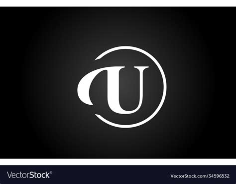 U alphabet letter logo icon in black and white Vector Image