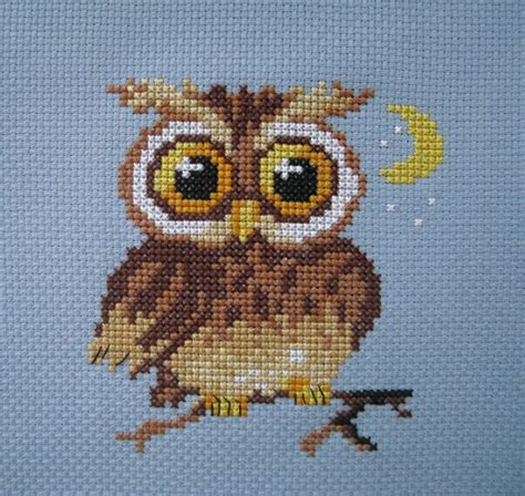 Finished | Cross stitch owl, Cross stitch animals, Owl cross stitch