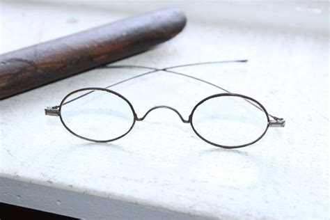 Antique Eyeglasses with Case Civil War Era 1800s Santa Spectacles