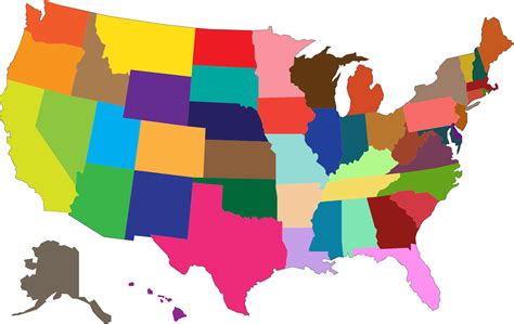 Clipart - MultiColored United States Map