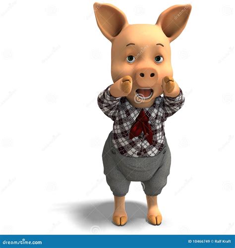 Cute Cartoon Pig With Clothes Royalty Free Stock Images - Image: 10466749