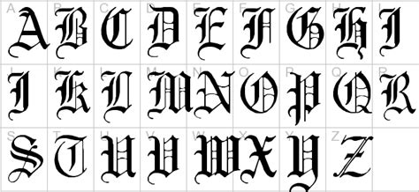 12 Gothic Old English Calligraphy Font Images - Gothic Alphabet Letters, Old Time English Font ...