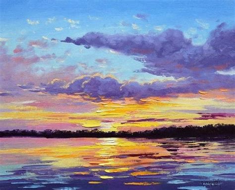 SUNSET Oil Painting , Sunrise. Sunset Ocean, Sunset Clouds, Colorful Sunset, Original Sunset ...