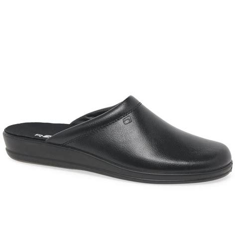 Rohde Mule Leather Slip On Mens Slippers | Charles Clinkard