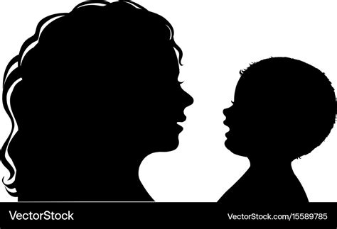 Silhouette mother and baby Royalty Free Vector Image