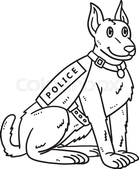 Police Dog Isolated Coloring Page for Kids | Stock vector | Colourbox