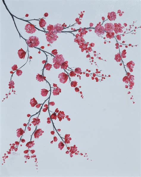 cherry blossom painting, paintings of cherry blossom, cherry blossom tree, cherry blossom ...