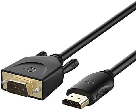 Rankie HDMI to VGA (Male to Male) Cable, Compatible with Computer, Desktop, Laptop, PC, Monitor ...