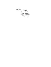 Lab Report Damped Oscillations 2 - PHY 122: Name: Group Number: Class number: Time: 4/14/2015 TA ...