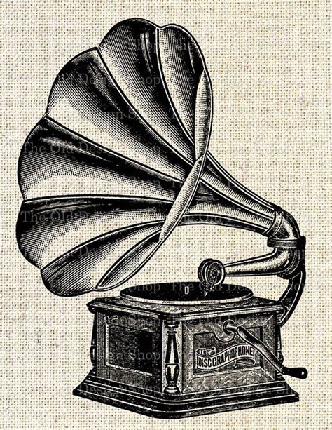 Gramophone Clipart for Cardmaking Junk Journals Ink Saver Vintage Phonograph Sublimation ...