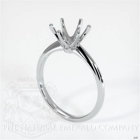 18K White Gold Solitaire Ring Setting #JS18W18 | The Natural Emerald Company