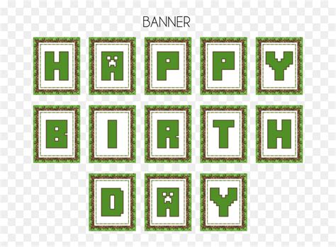 Minecraft Happy Birthday Banner Printable Free, HD Png Download - vhv