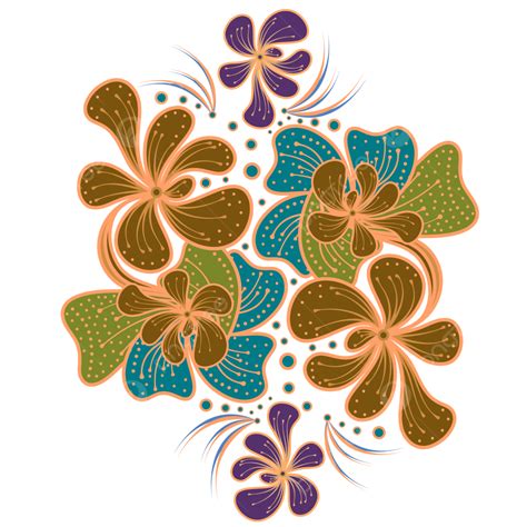 Batik Flower Vector PNG Images, Batik Flower Design, Batik, Flower, Hand Drawing PNG Image For ...