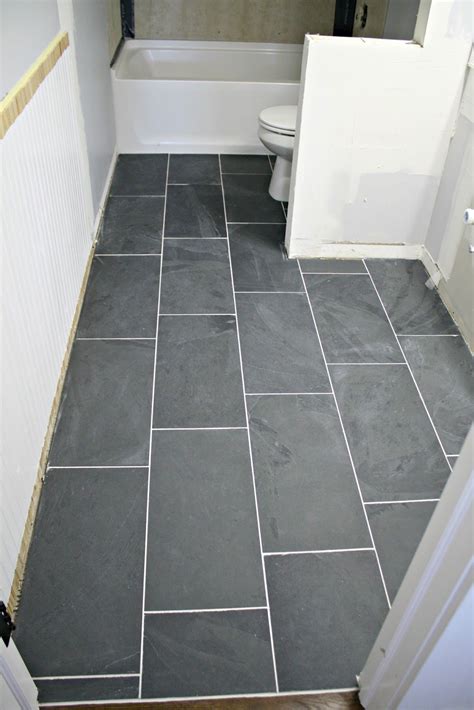 Laying Dark gray slate tile | Diy bathroom makeover, Diy bathroom, Tile remodel