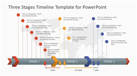 Three Stages Timeline Template for PowerPoint - SlideModel