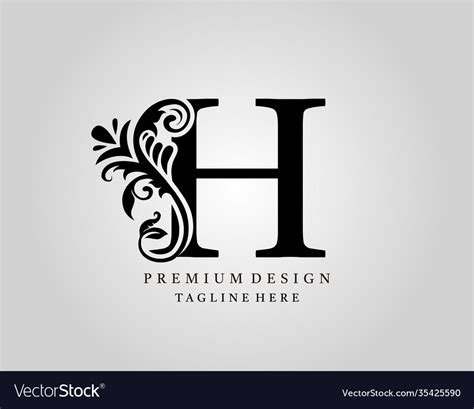 Luxury monogram letter h logo design elegant Vector Image