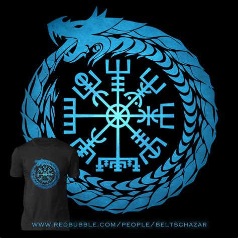 Two Viking symbols in one picture. Jormungand and Vegvisir the Symbol of Guidance and Protection ...