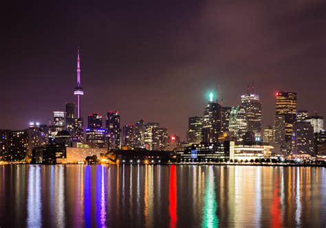 Panoramic photography of city skyline at night HD wallpaper | Wallpaper Flare